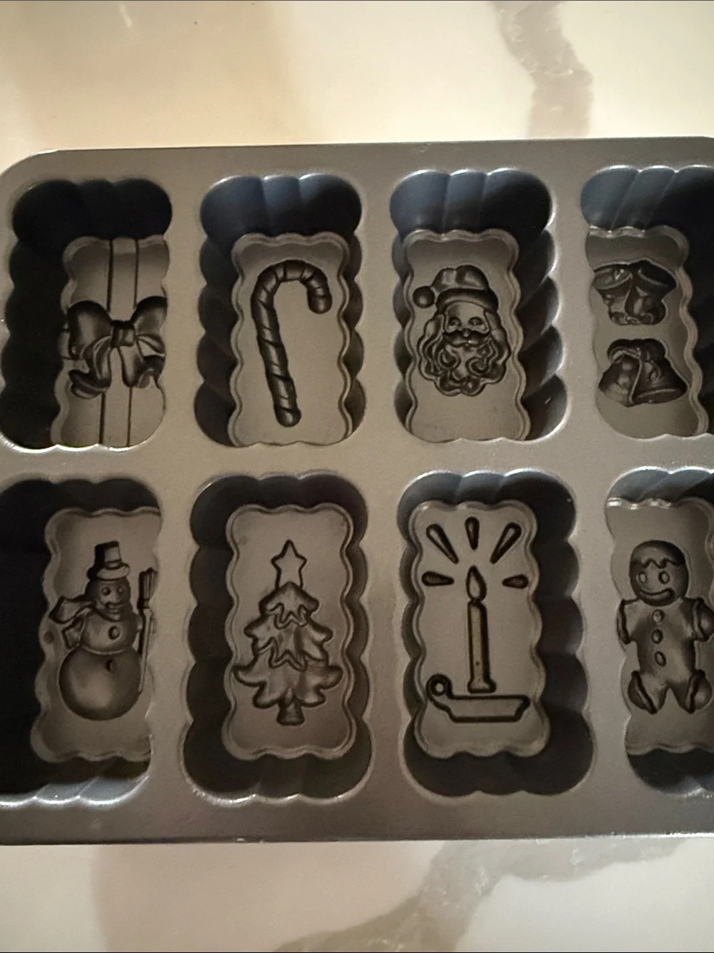 Festive Mini Loaf Pan - Silver Holiday Molds